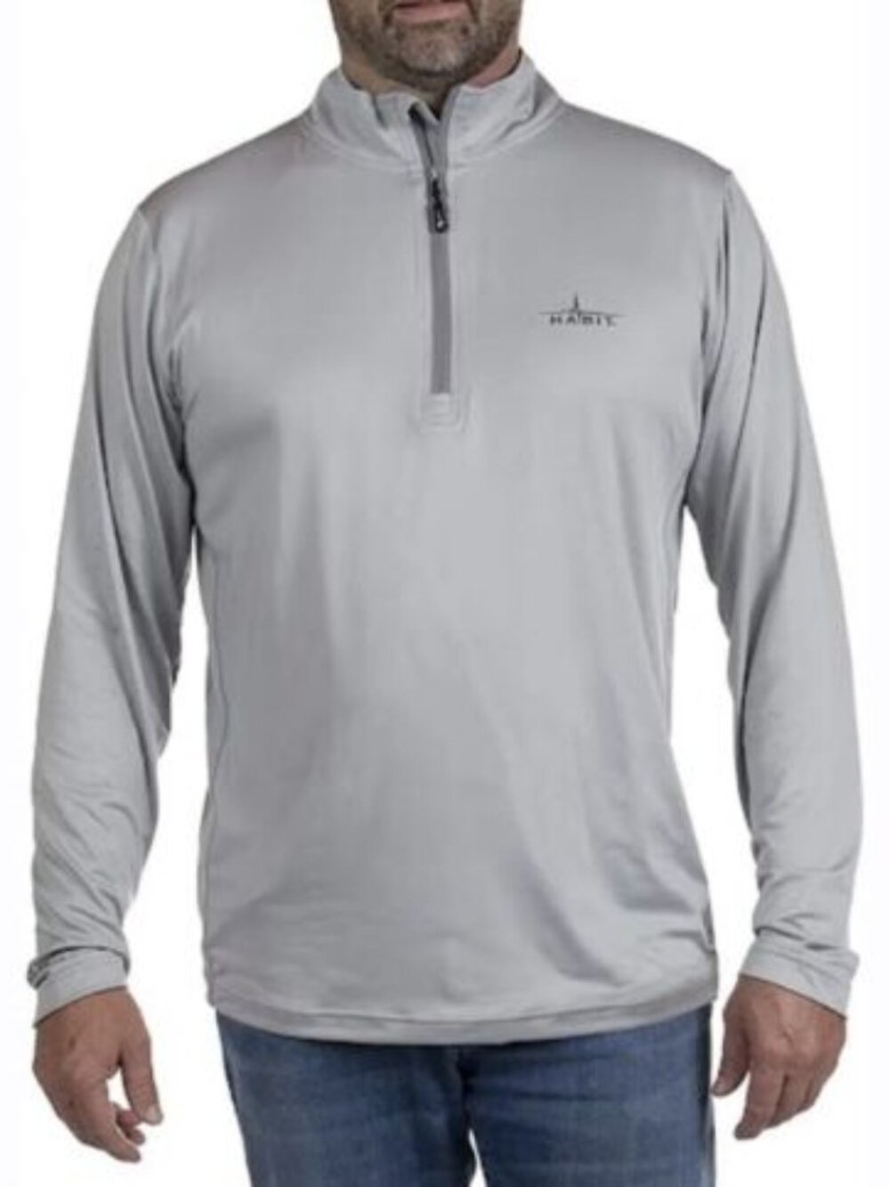 HABIT Men's 1/4 Zip Performance Layer Gray sweatshirt Long Sleeve adult NWT XL
